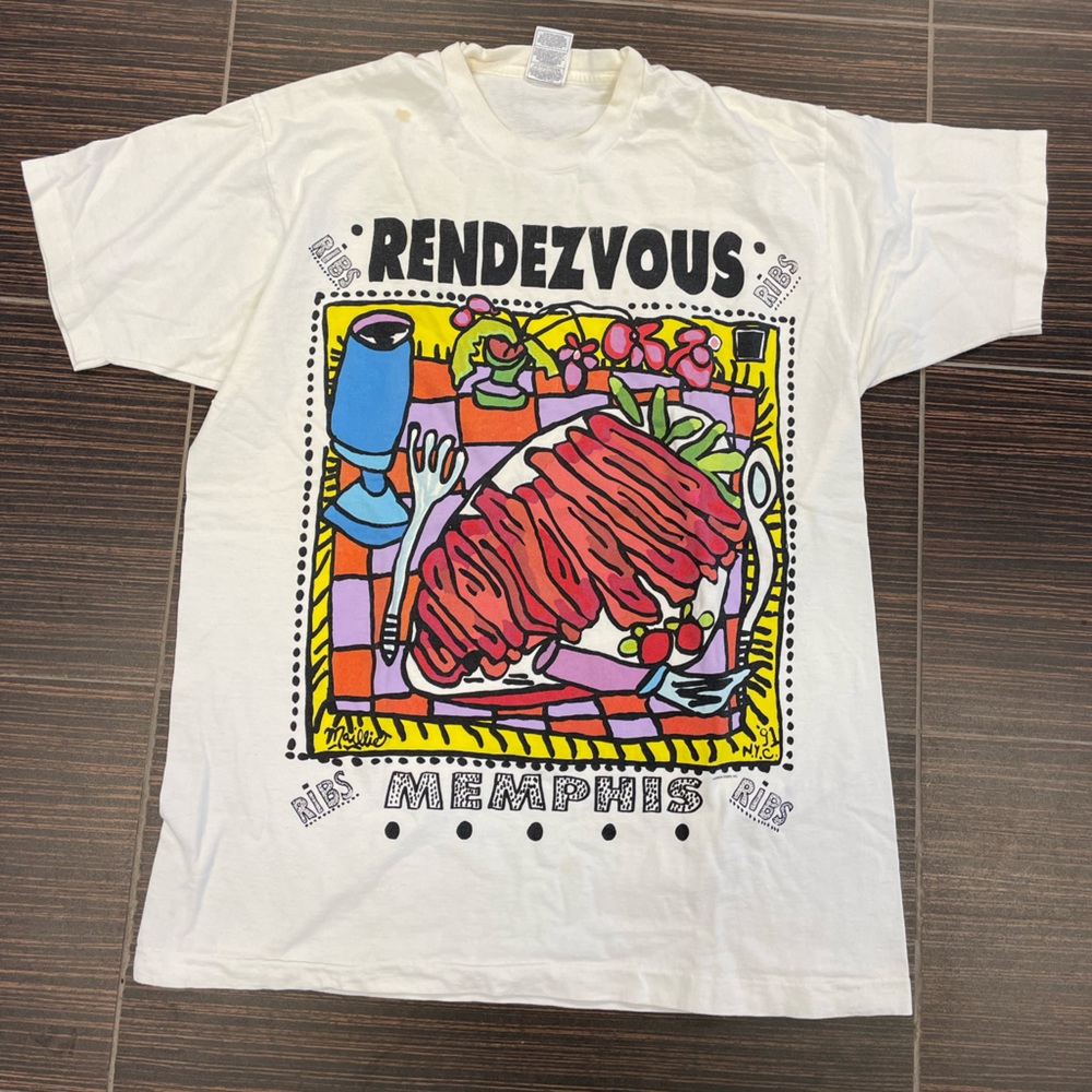 Vintage 90’s Myles Maillie Memphis Rendezvous Art T-Shirt Single Stich